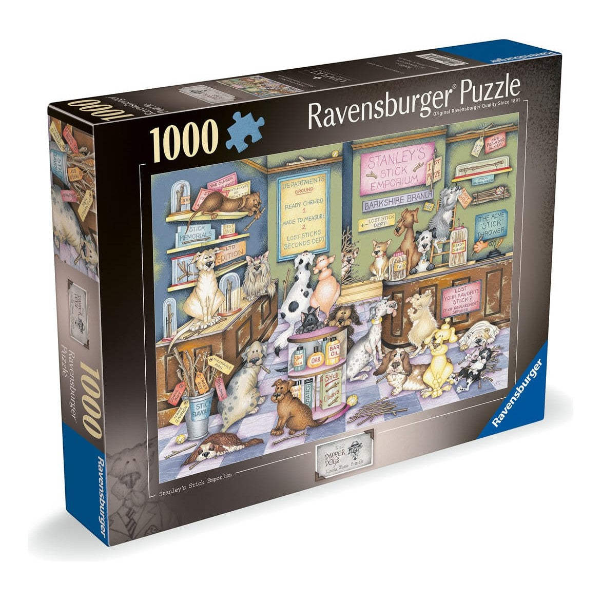 Ravensburger 1000 Piece Jigsaw Puzzle Dapper Dogs No 2 Stanley's Stick Emporium Linda Jane Smith 4005555017561
