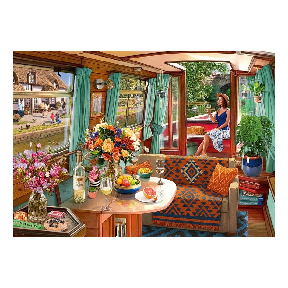 Ravensburger 1000 Piece Jigsaw Puzzle View From My Window No 1 Canal Boat Calm Waterway Scene 4005555017233