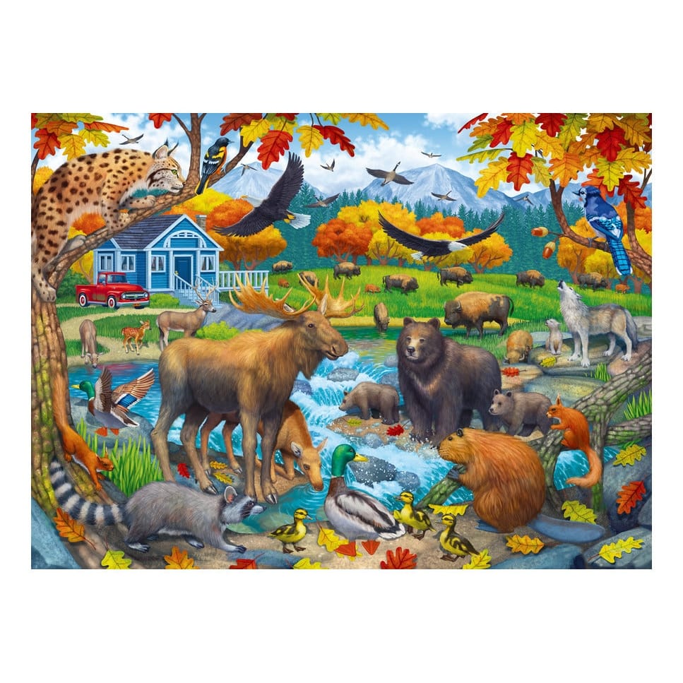 Ravensburger 150 Piece Kids Jigsaw Puzzle Wildlife Gathering Forest Animals by the River Edge 4005555043041
