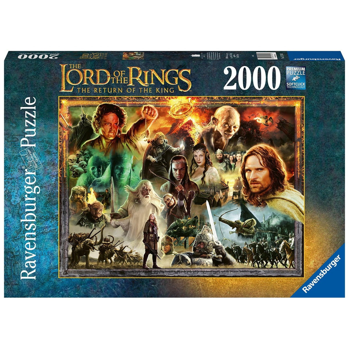 Ravensburger 2000 Piece Jigsaw Puzzle Return Of The King Lord Of The Rings Movie Poster Art 4005556172931