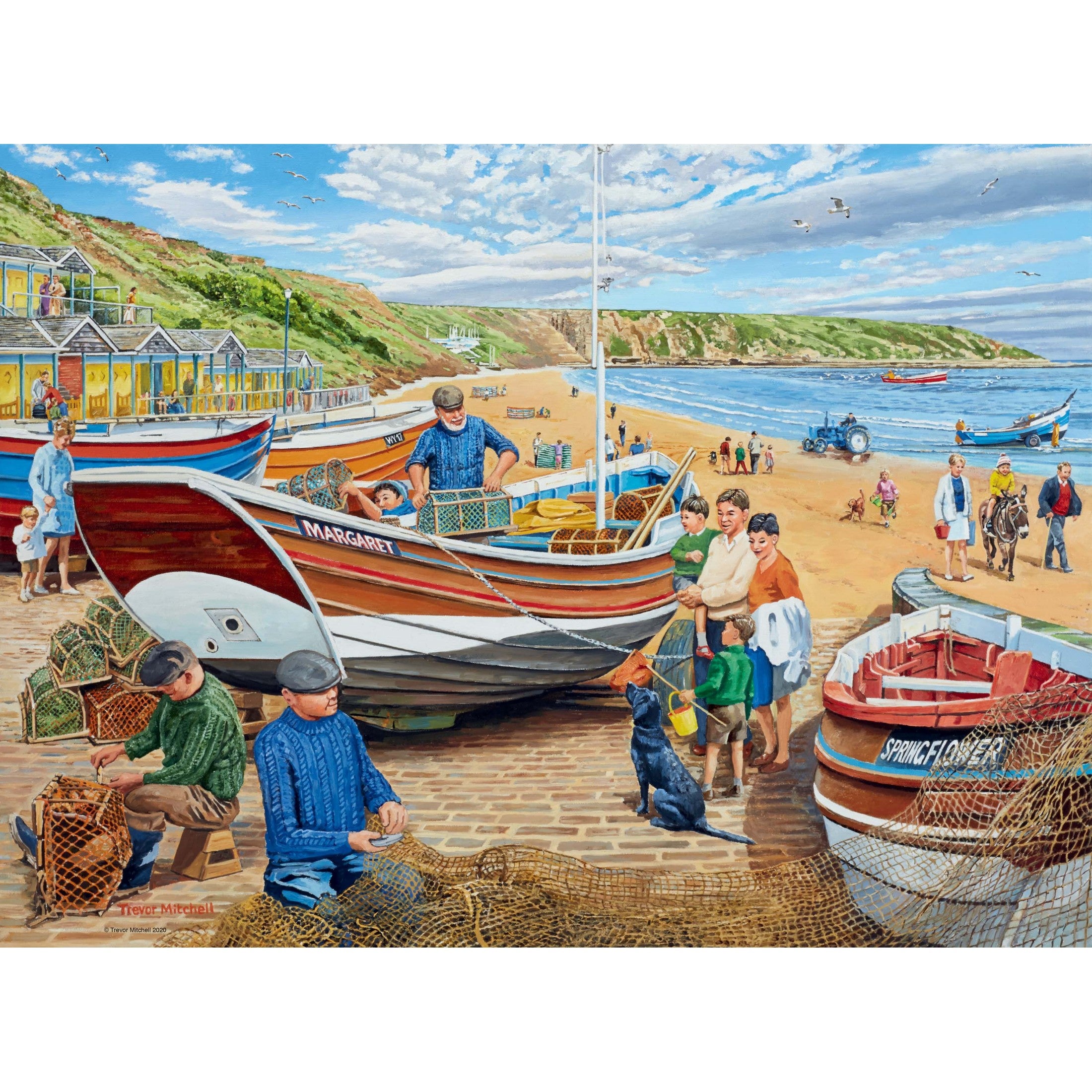 Ravensburger 500 Piece Jigsaw Puzzle Happy Days At Work The Fisherman Beach Filey 4005555005254