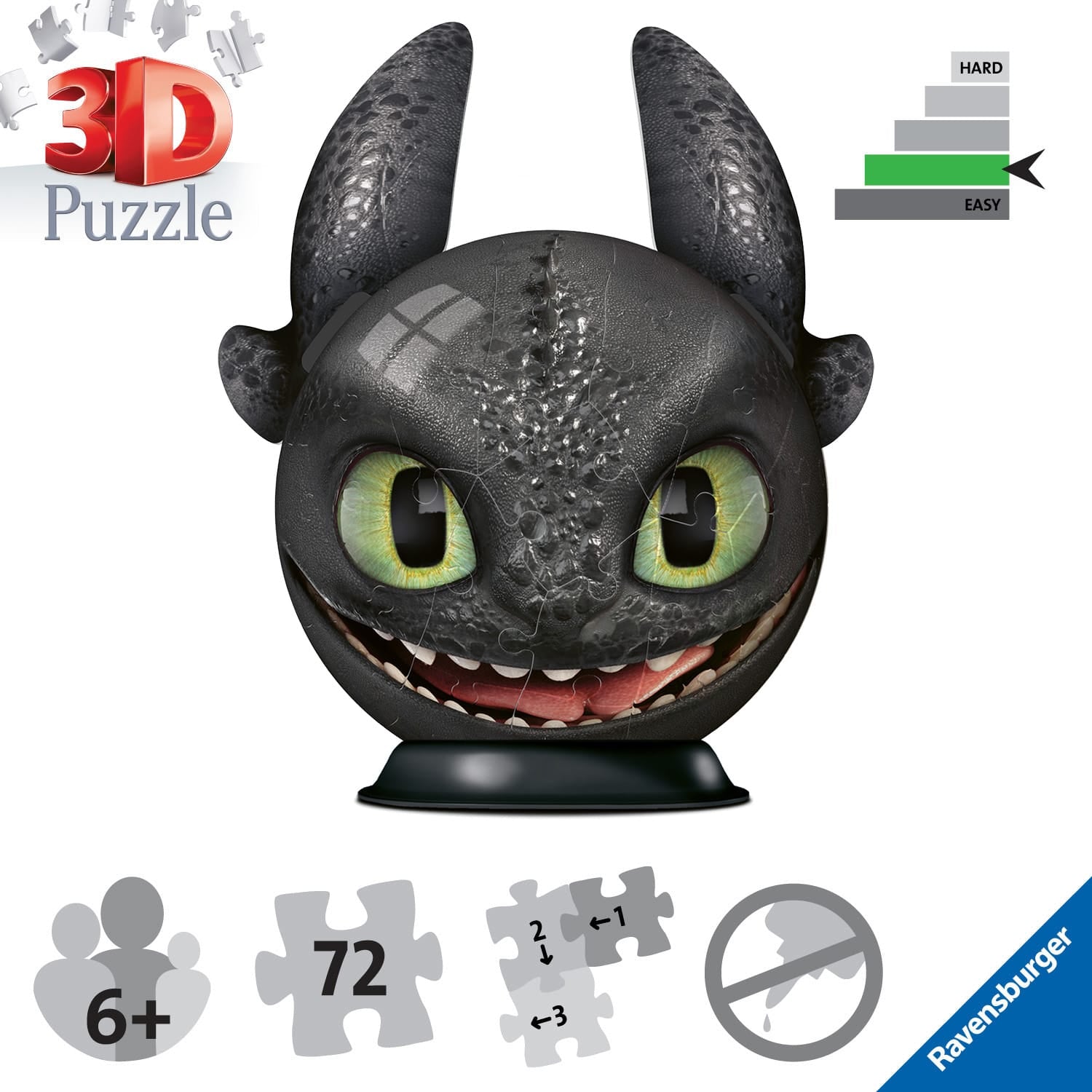 Ravensburger 72 Piece 3D Jigsaw Puzzle How To Train Your Dragon With Ears For Ages 6 And Up
