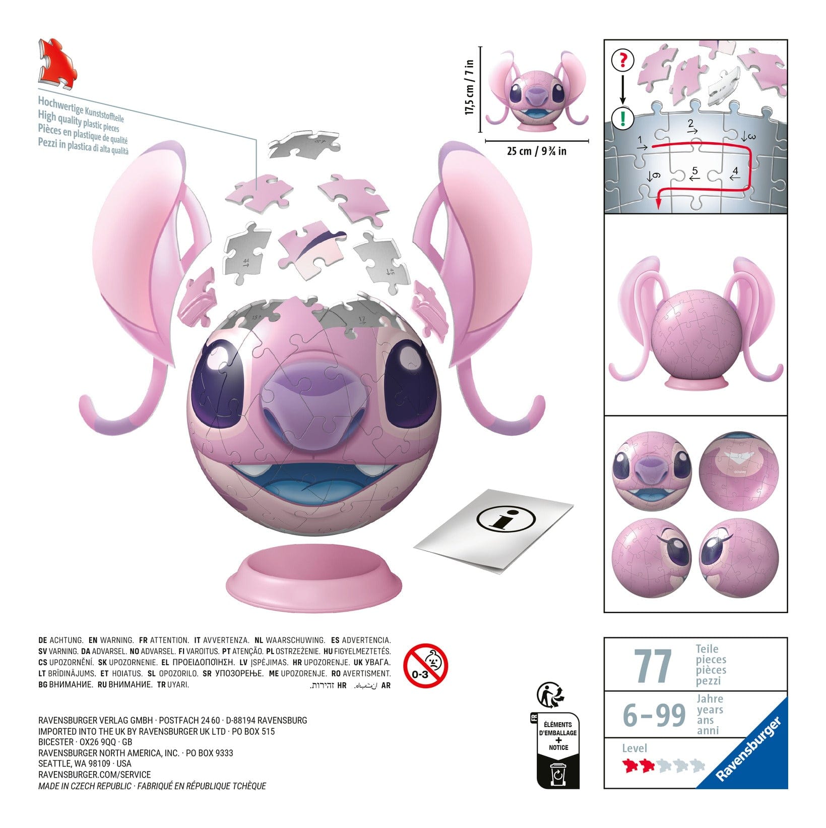 Ravensburger Angel with Ears 72 Piece 3D Puzzle Ball