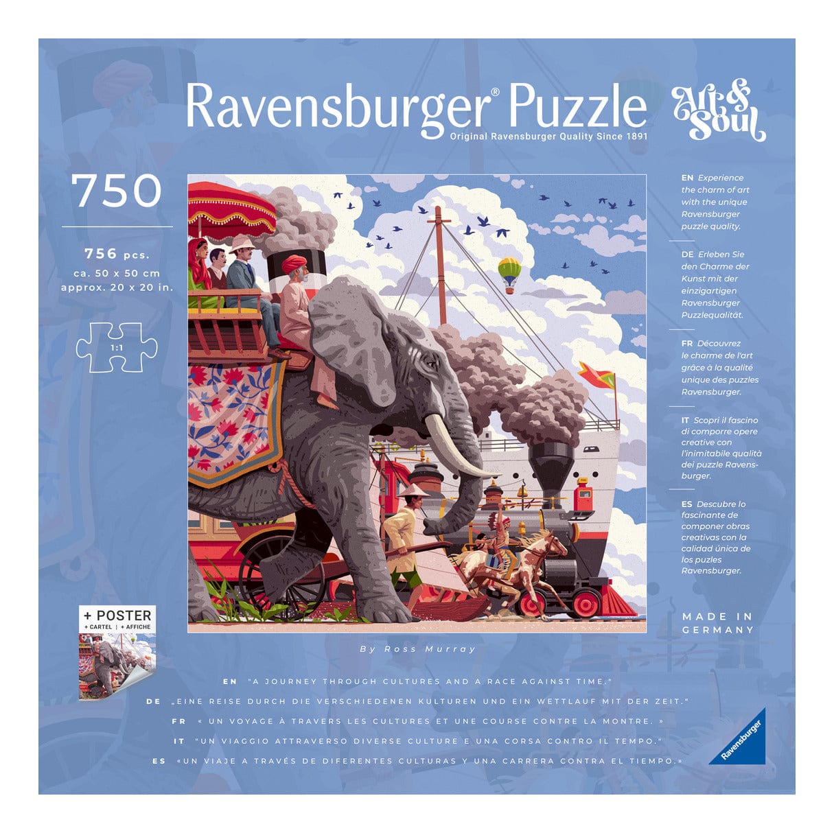 Ravensburger Around The World In 80 Days 750pc Jigsaw Puzzle 4005555012016