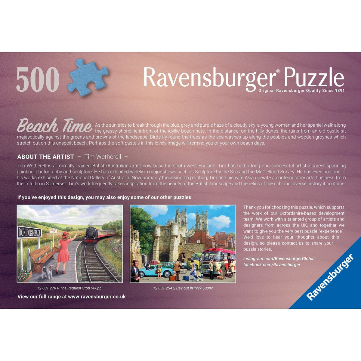 Ravensburger Beach Time 500pc Jigsaw Puzzle for Fun 4005555012535