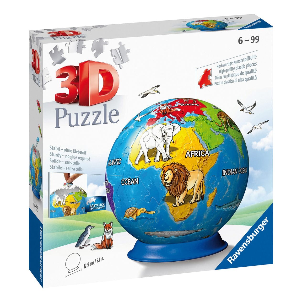 Ravensburger Children's Globe 3D Puzzle Ball 72pc Puzzle