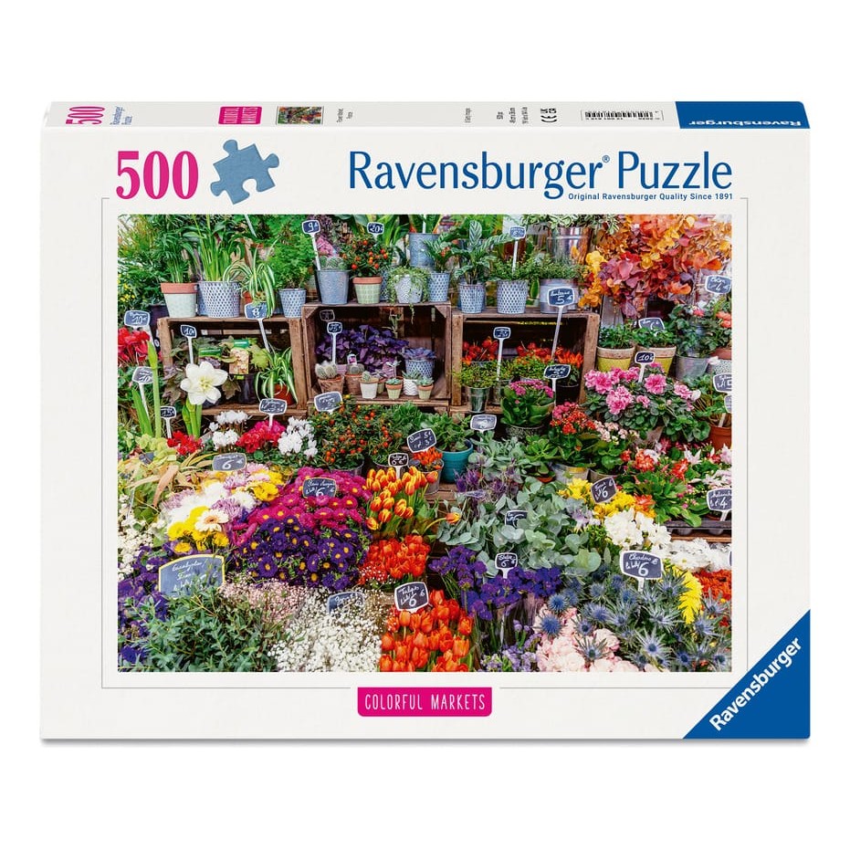 Ravensburger Flower Market France 500 Piece Jigsaw Puzzle Colourful Market Photographic Range 4005555018155