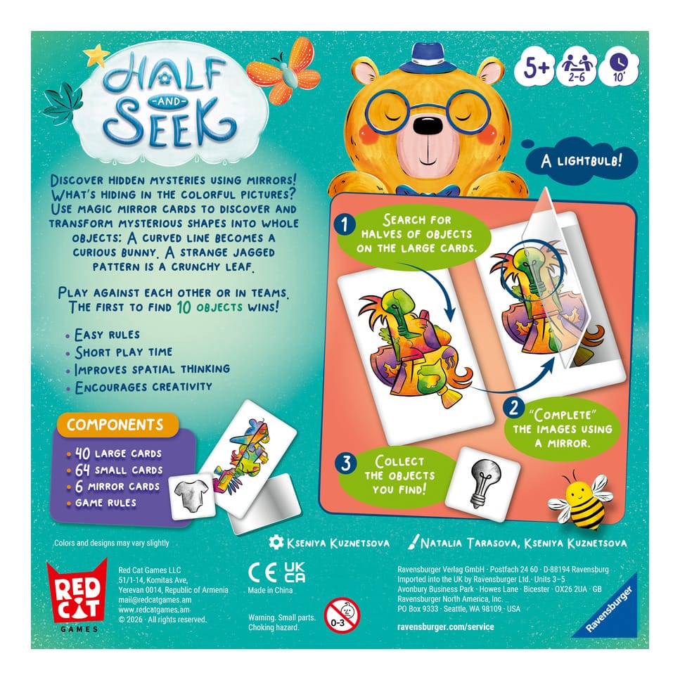 Ravensburger Half and Seek Game Board Game for Kids with Mirrors and Three Variations 4005556249497