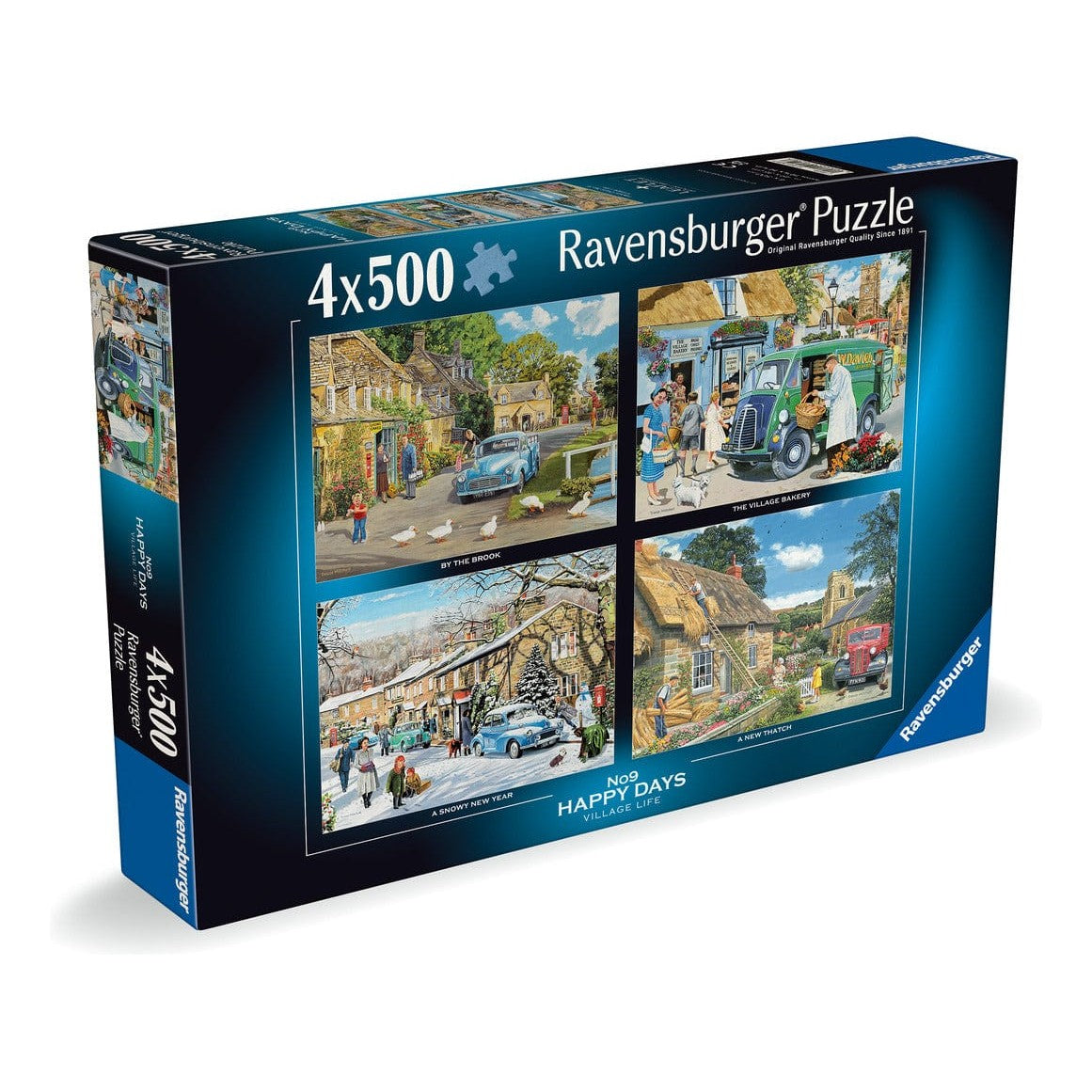 Ravensburger Happy Days No 9 Village Life 4x500pc Jigsaw Puzzle
