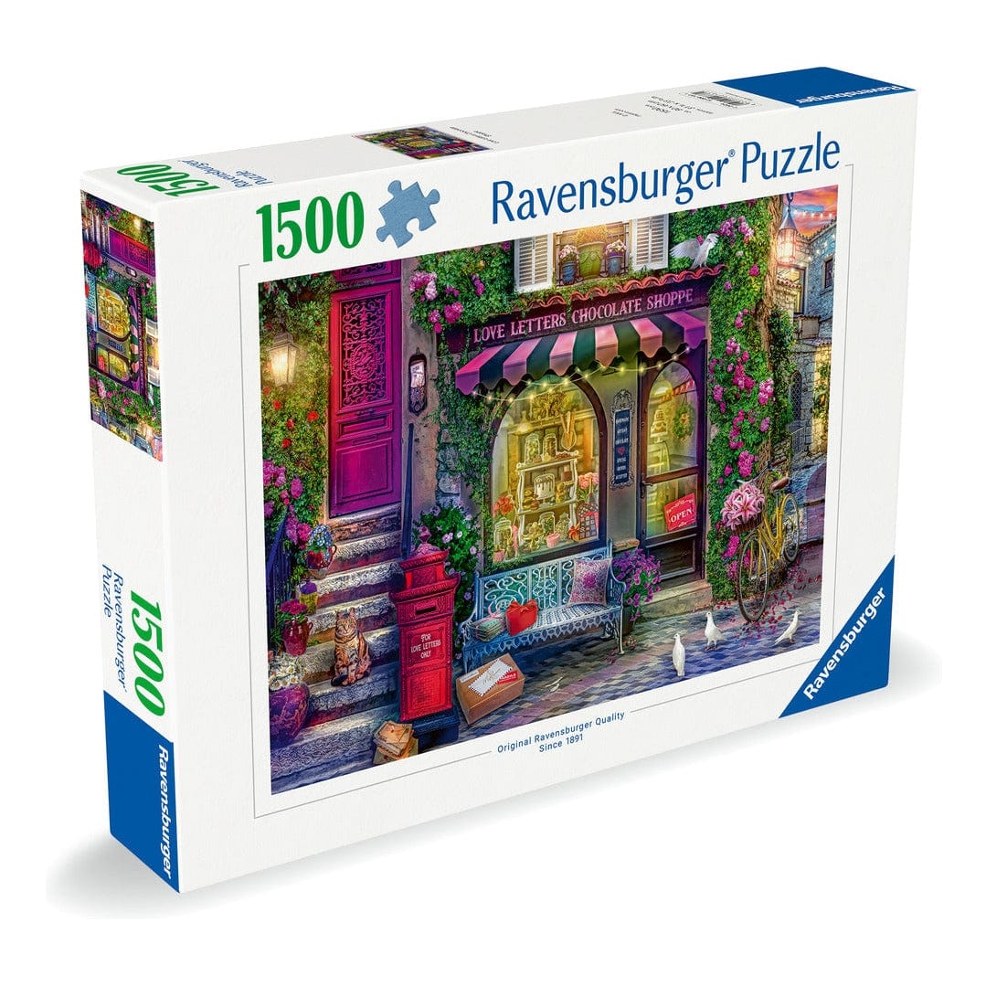 Ravensburger Love Letters Chocolate Shop 1500 Piece Jigsaw Puzzle 4005555007371