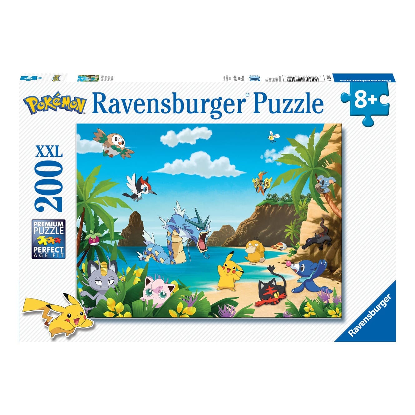 Ravensburger Pokemon Favourites 200 Piece Kids Jigsaw Puzzle Featuring Rowlet Pikipek Pikachu Jigglypuff and Gyarados 4005556128402