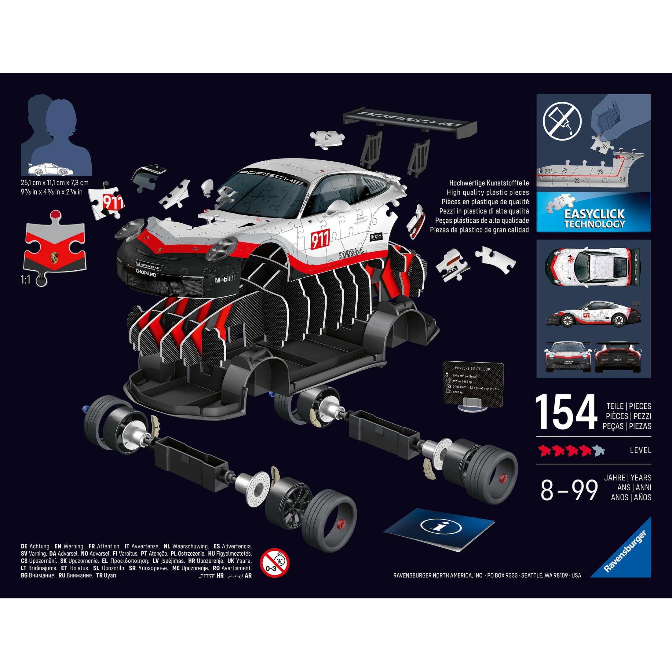 Ravensburger Porsche GT3 Cup 3D Puzzle 108pc Puzzle