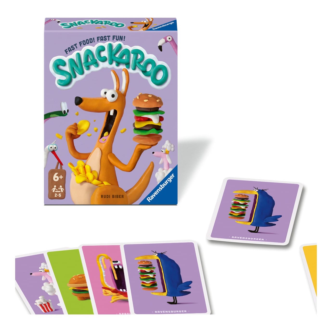 Ravensburger Snackaroo Card Game For 2 To 5 Players Fast Animal Snack Hunt Party 4005556249015