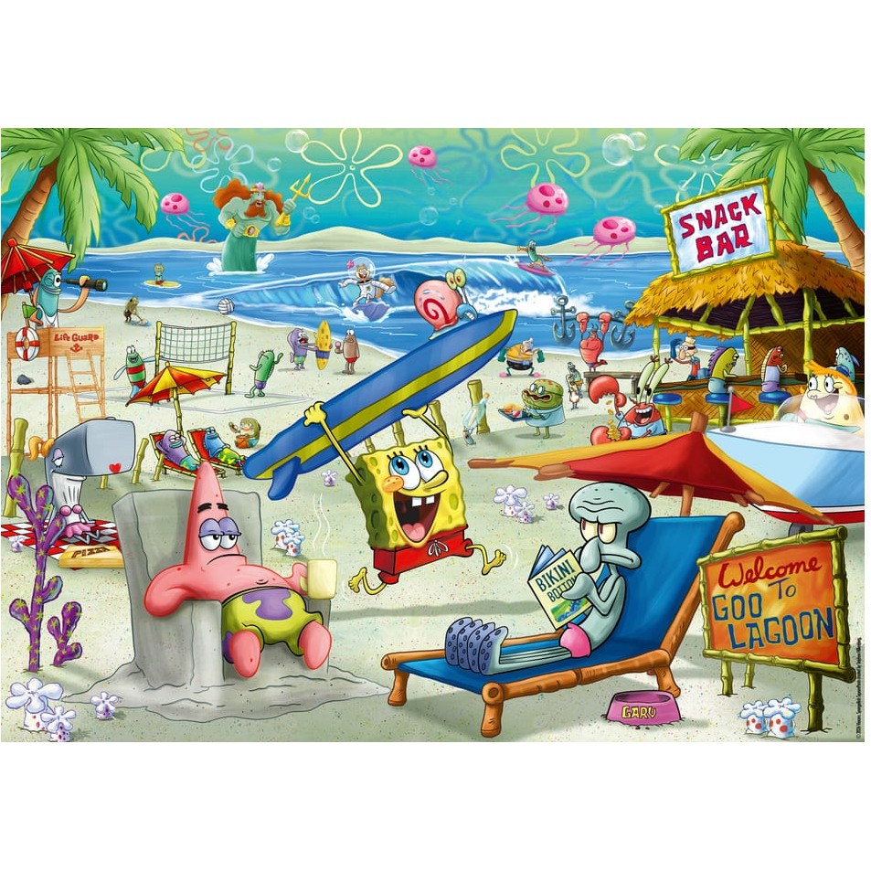 Ravensburger SpongeBob SquarePants 1000 Piece Jigsaw Puzzle Featuring Patrick And Squidward 4005555018223