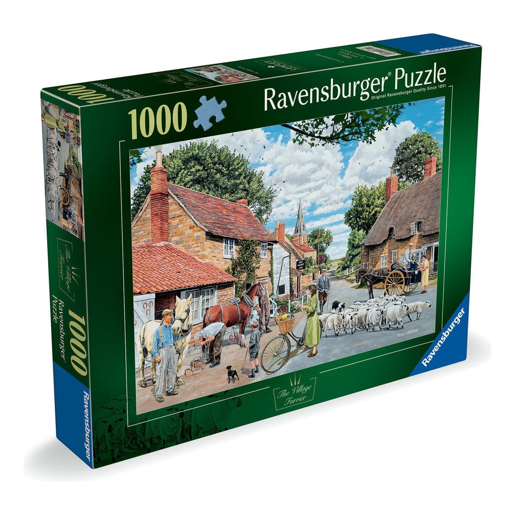 Ravensburger The Village Farrier 1000 Piece Jigsaw Puzzle Village Scene With Horse by Trevor Mitchell 4005555017240