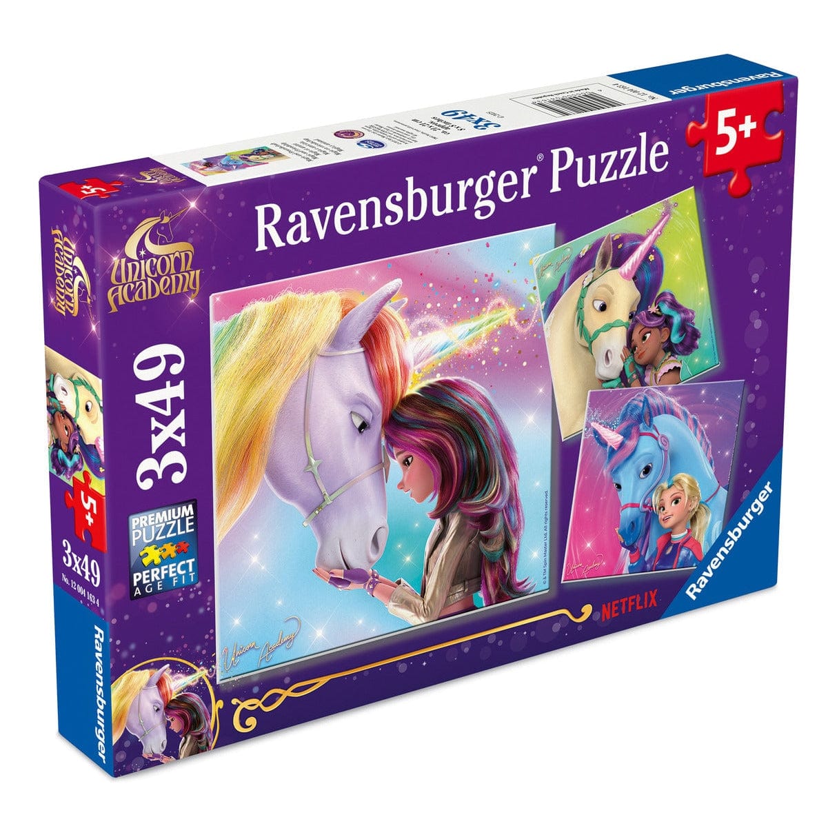 Ravensburger Unicorn Academy 3x49 Piece Jigsaw Puzzle 4005555041634