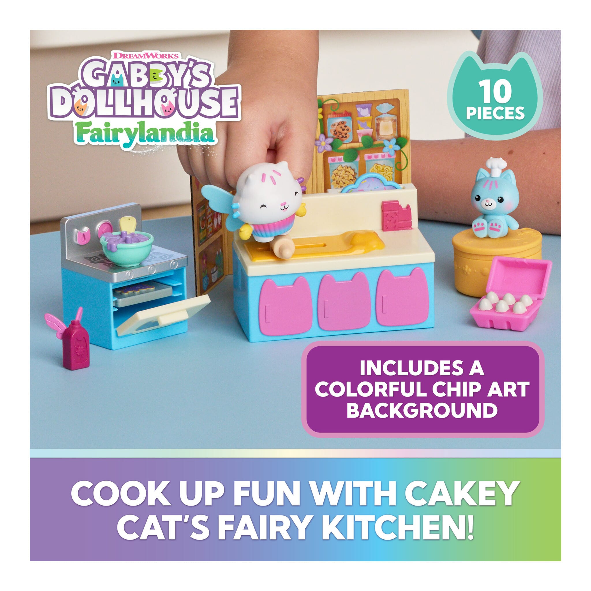 Gabby's Dollhouse Fairylandia Cakey Cat's Fairy Kitchen Set 681147133426