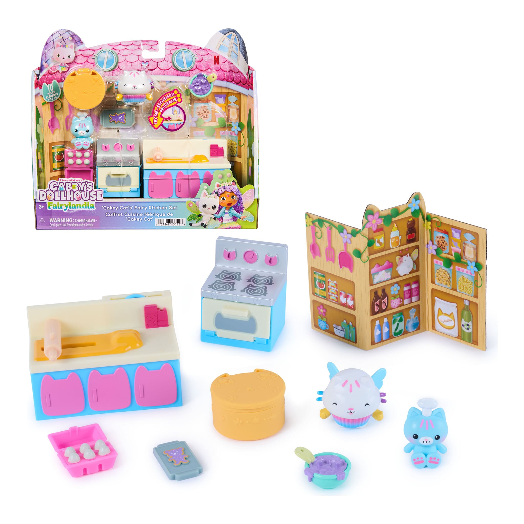 Gabby's Dollhouse Fairylandia Cakey Cat's Fairy Kitchen Set 681147133426