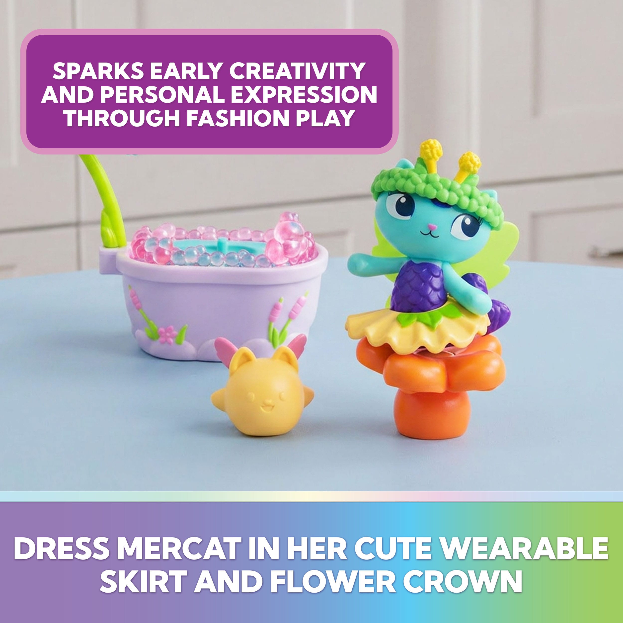Gabby's Dollhouse Fairylandia MerCat's Fairy Bathroom 12-Piece Playset 681147133419