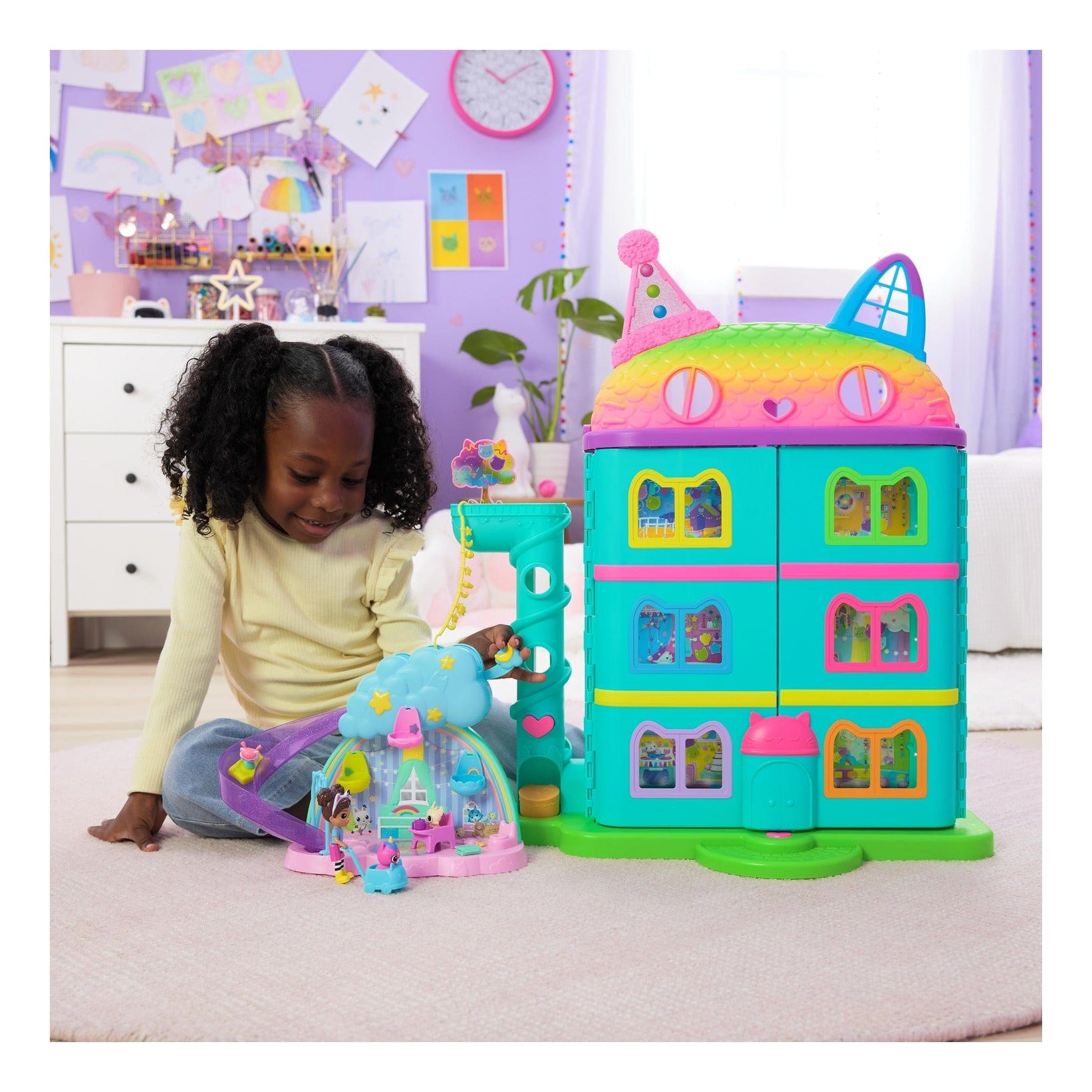 Gabby's Dollhouse Kitty Care Playset - Interactive Pet Toy 681147042834