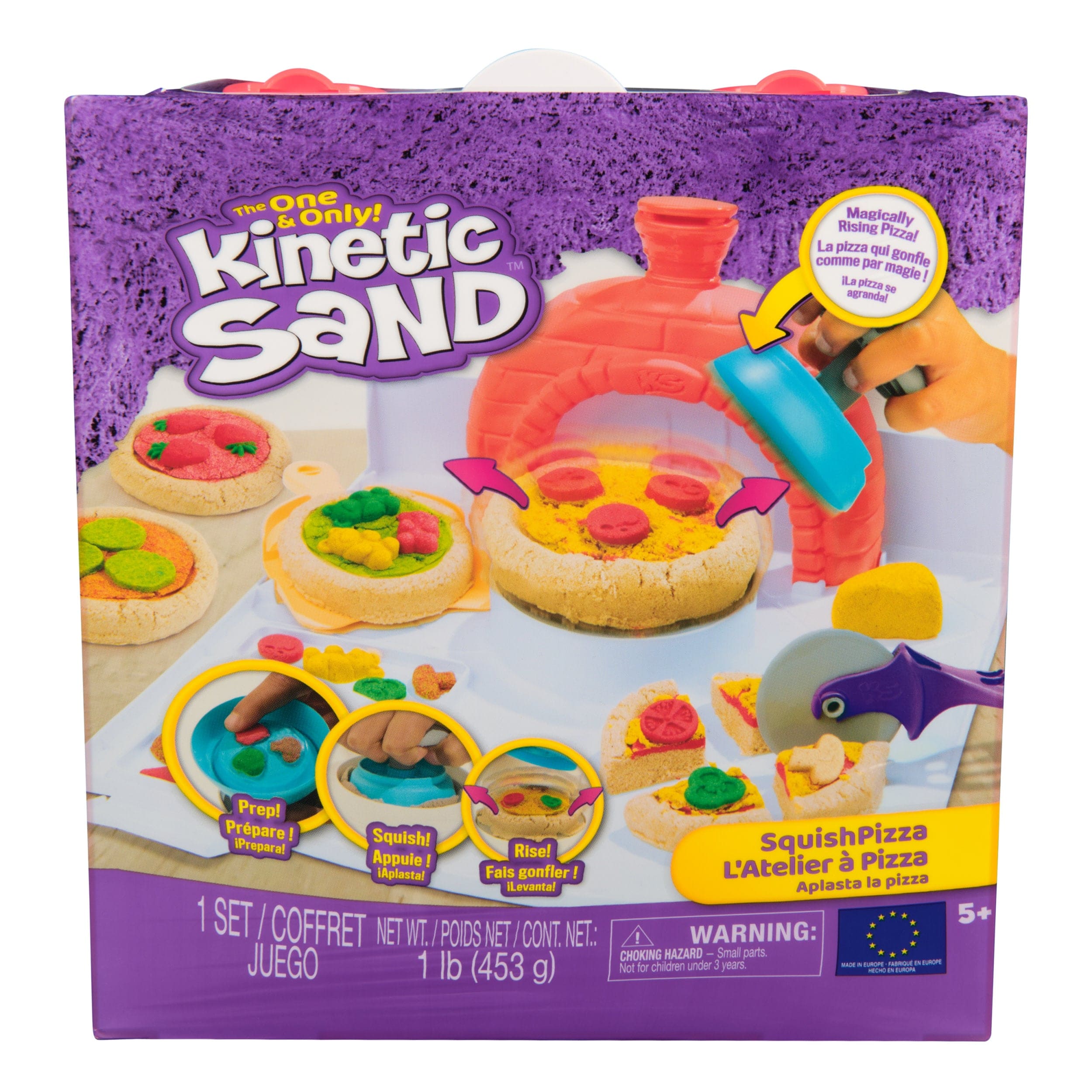 Kinetic Sand Squish Pizza Creative Play Set for Kids
