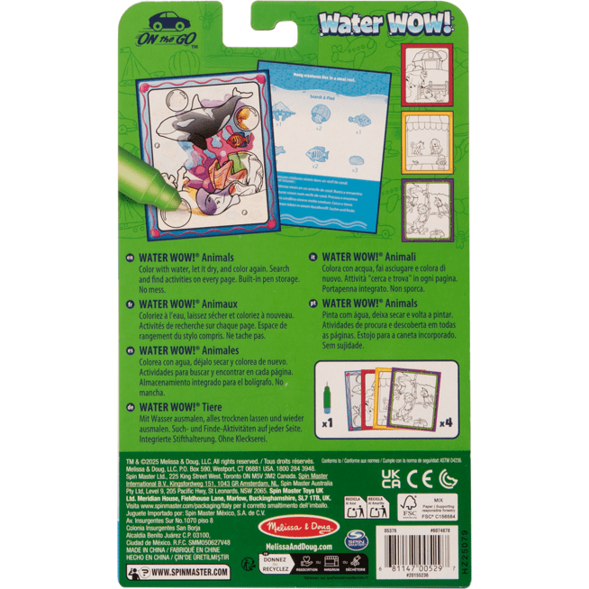 Melissa And Doug Water Wow Animals Colouring Book Deluxe