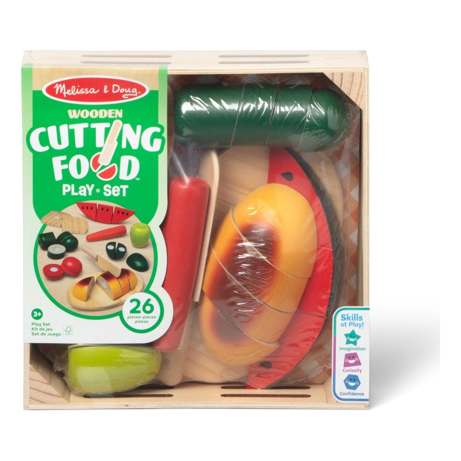 Melissa And Doug Wooden Cutting Food Playset For Kids