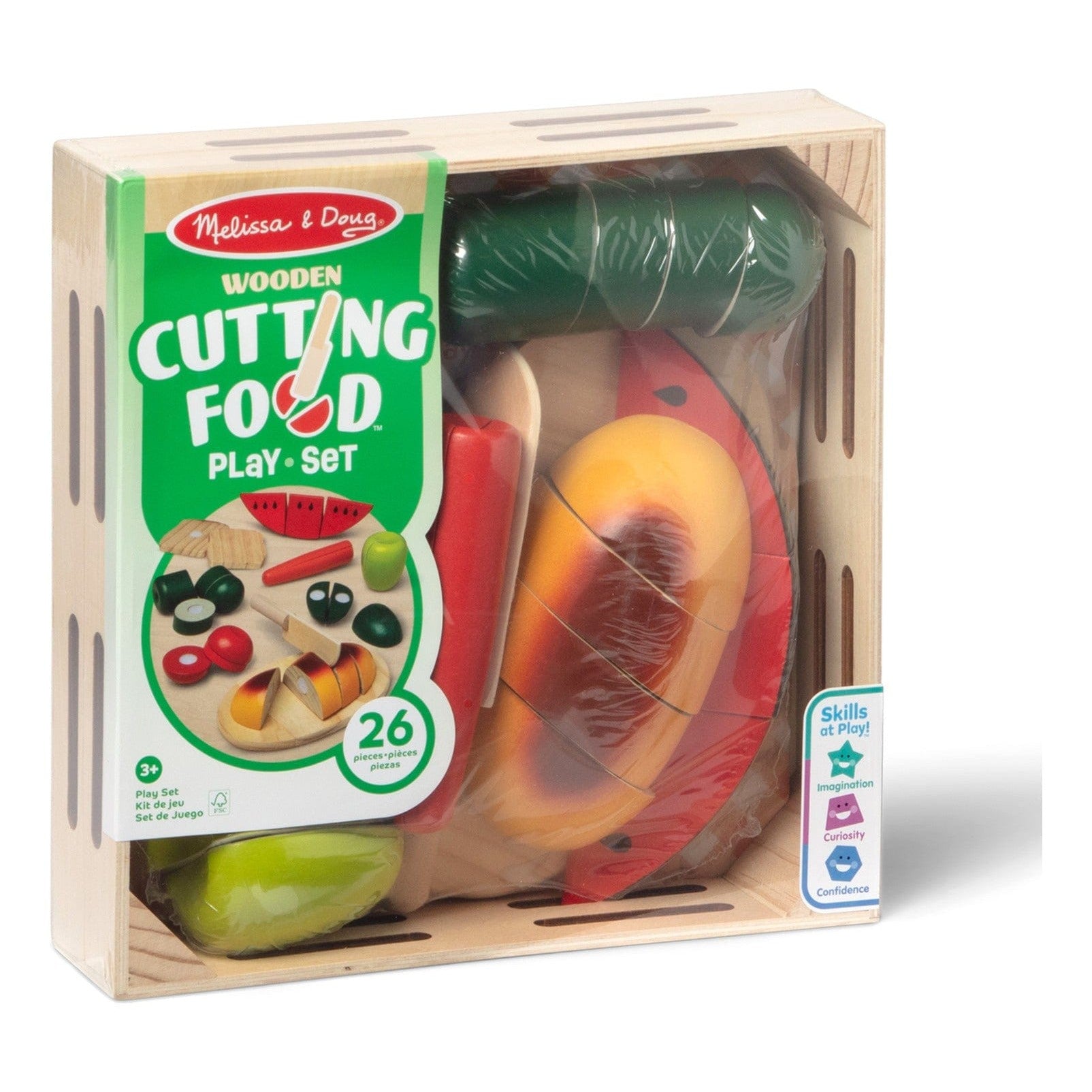 Melissa And Doug Wooden Cutting Food Playset For Kids