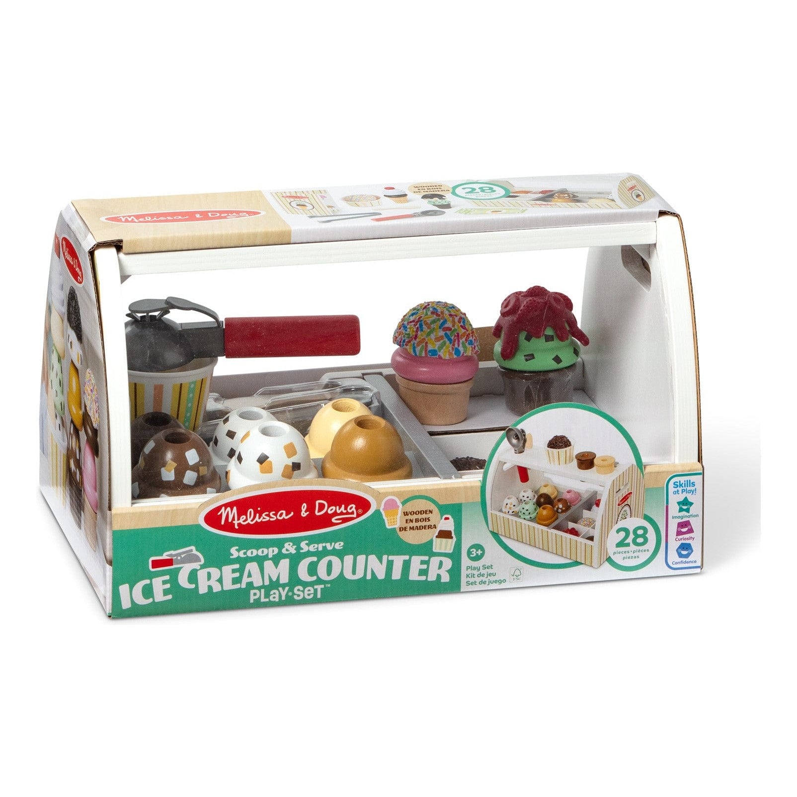 Melissa And Doug Wooden Ice Cream Counter Playset Toy
