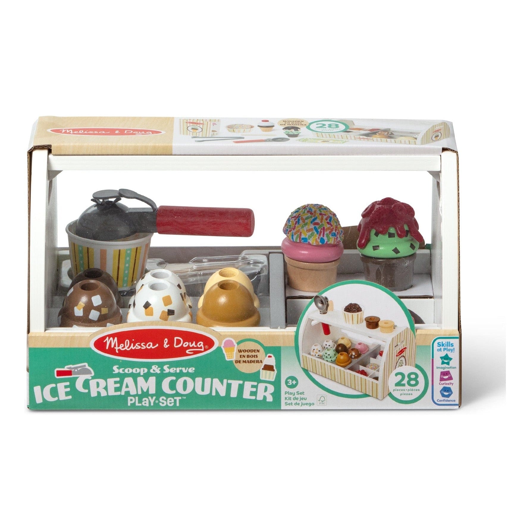 Melissa And Doug Wooden Ice Cream Counter Playset Toy