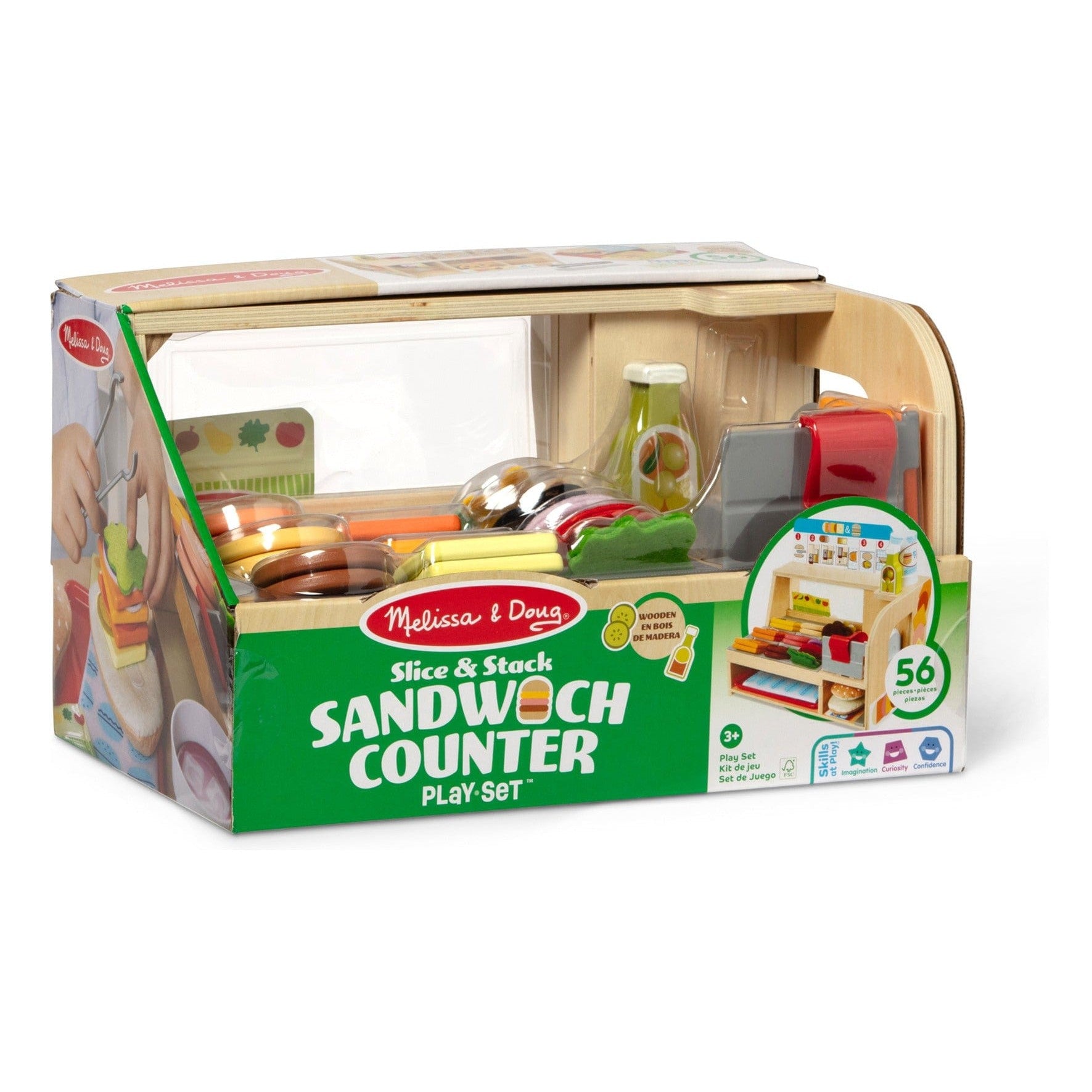 Melissa And Doug Wooden Slice Sandwich Counter Playset