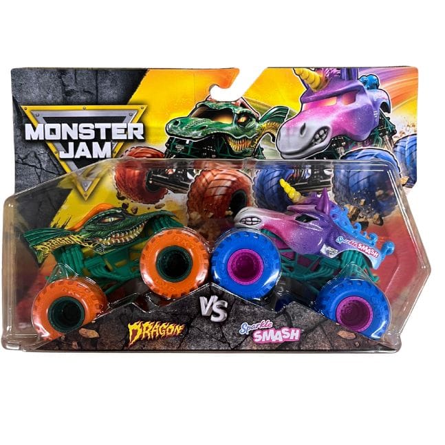 Monster Jam - 1:64 Series 33 - Dragon VS Sparkle Smash 778988380574
