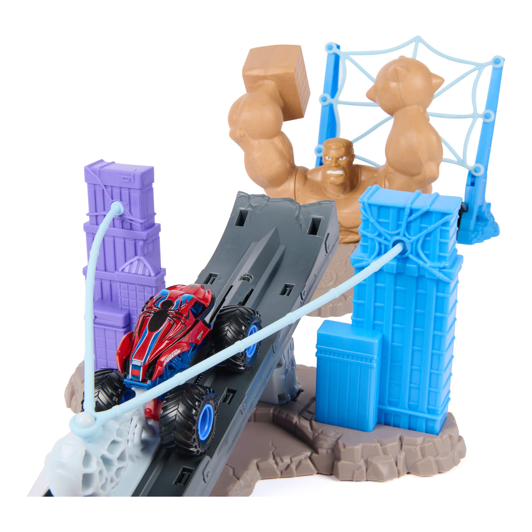 Monster Jam Marvel Spider-Man vs Sandman City Battle Playset 681147124424