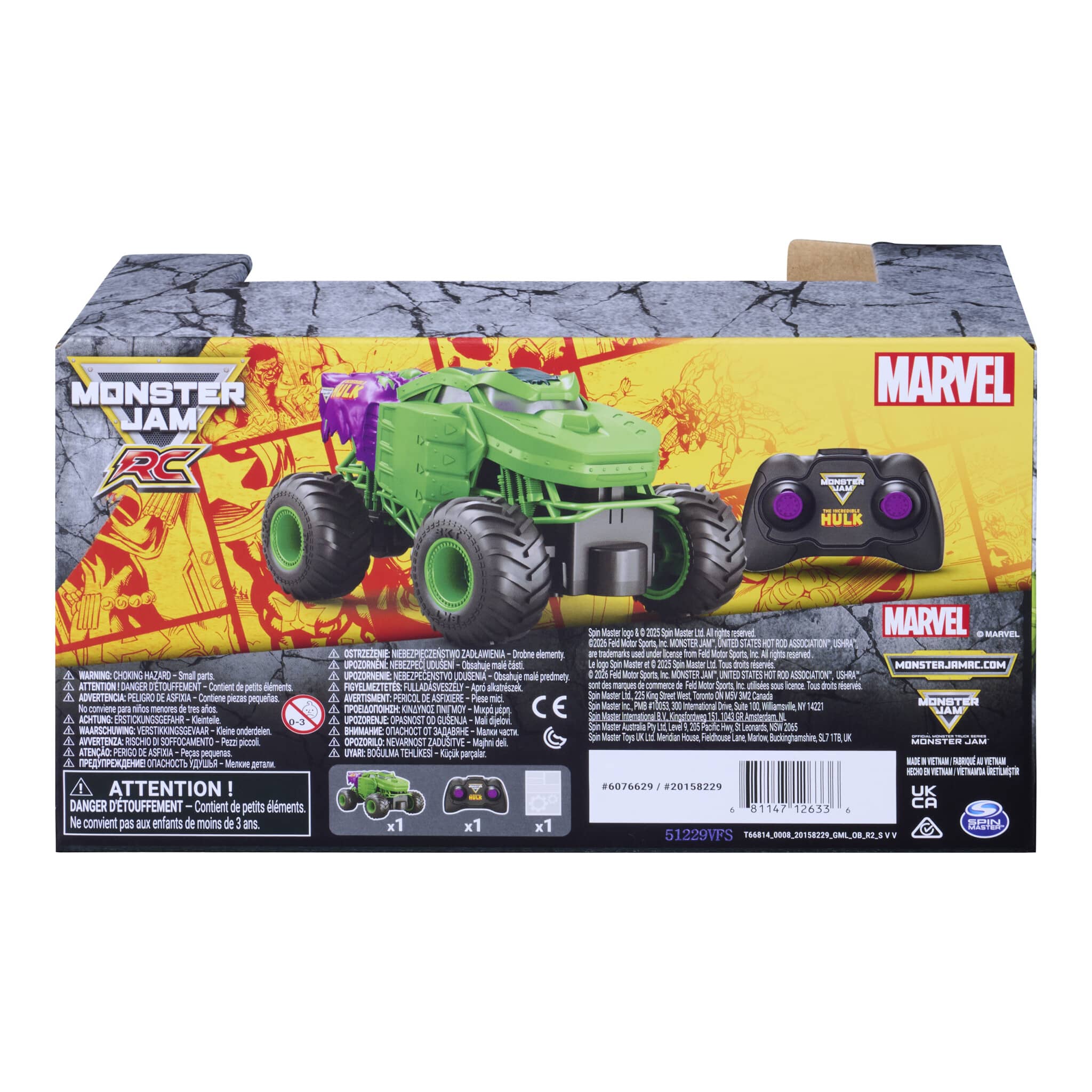 Monster Jam Marvel The Hulk 1:24 RC Monster Truck 681147126336