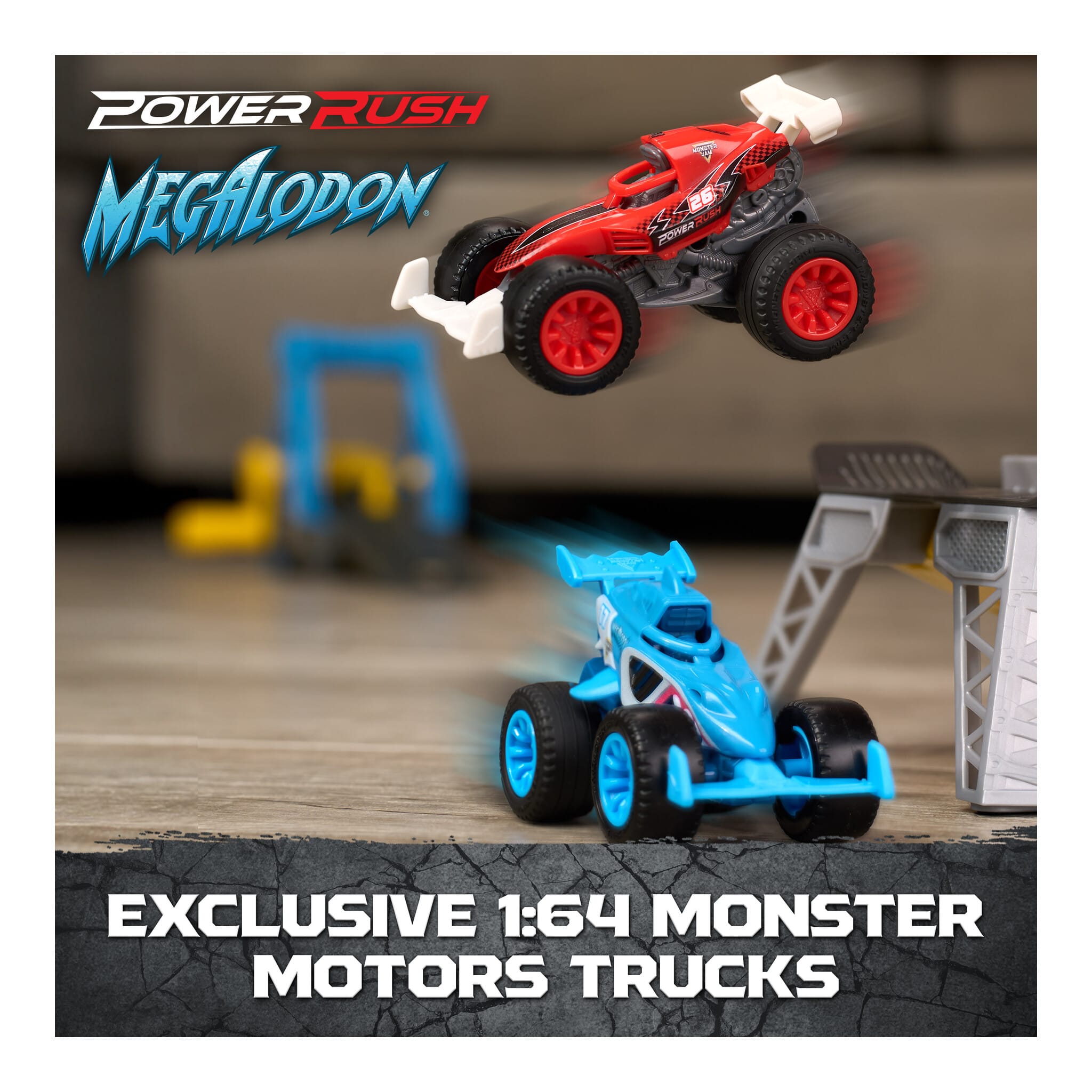 Monster Jam Monster Motors 1:64 Rev Up Raceway Playset 681147146112