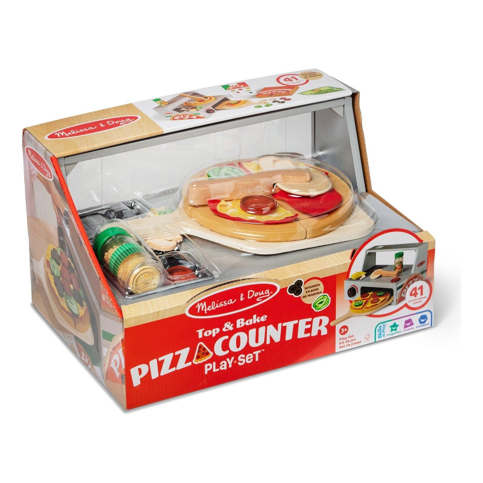Spin Master Wooden Pizza Counter Playset For Kids Kitchen