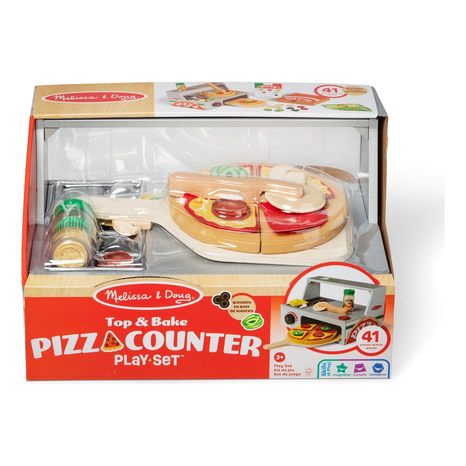 Spin Master Wooden Pizza Counter Playset For Kids Kitchen