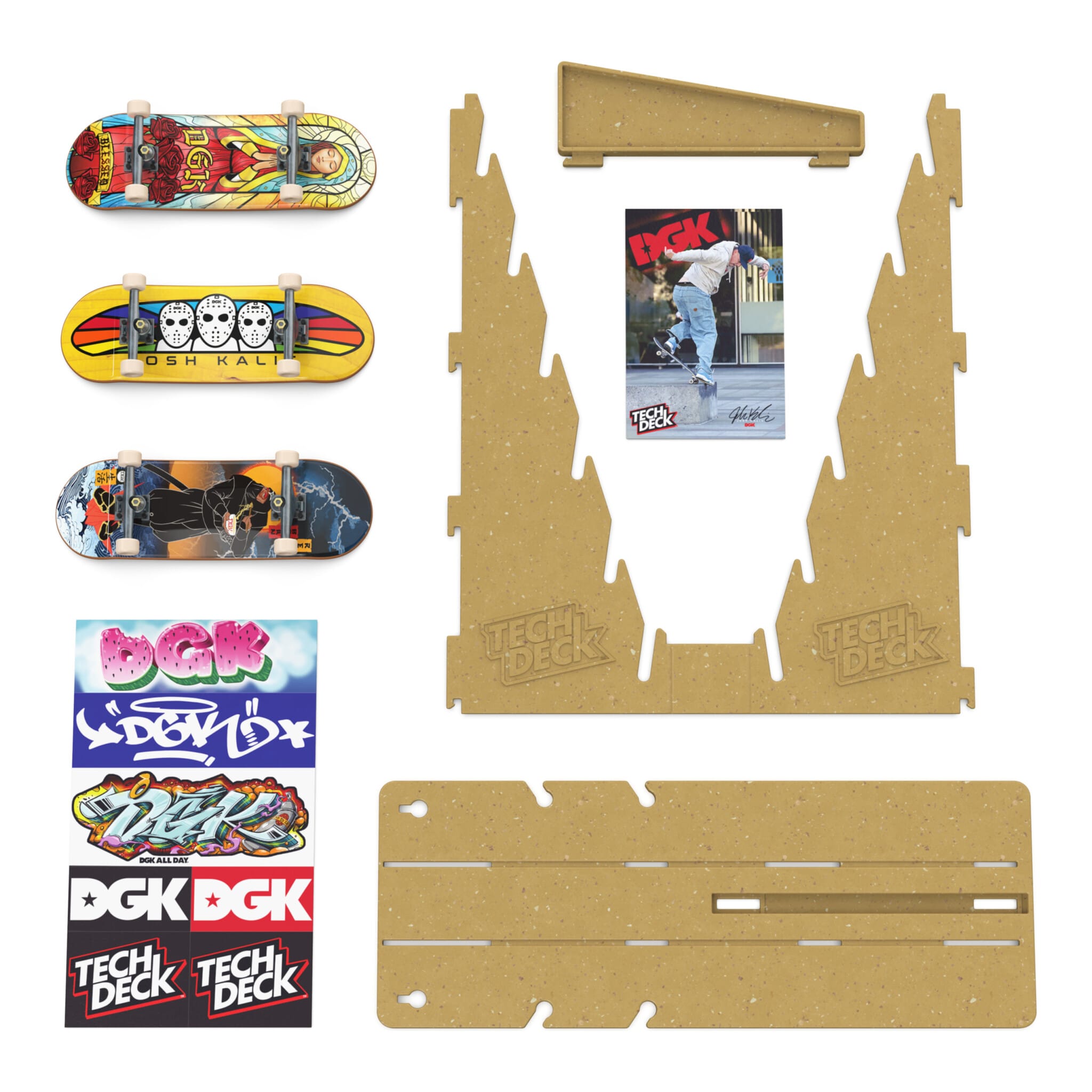 Tech Deck DGK Board Display Stand with 3 Fingerboards 681147131682