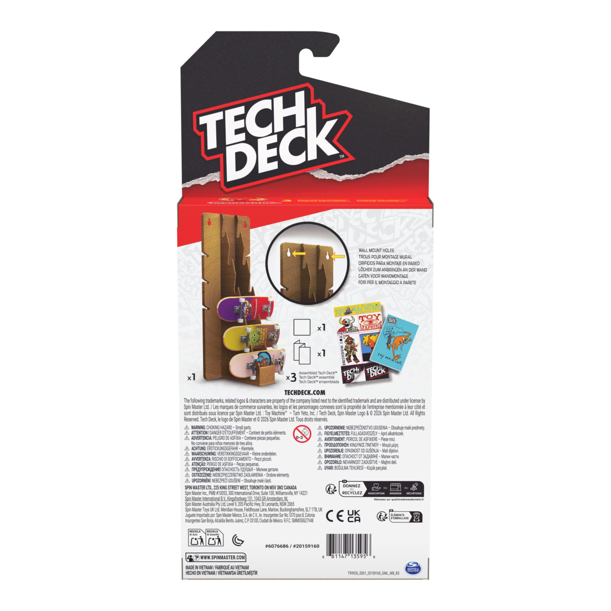 Tech Deck DGK Board Display Stand with 3 Fingerboards 681147131682