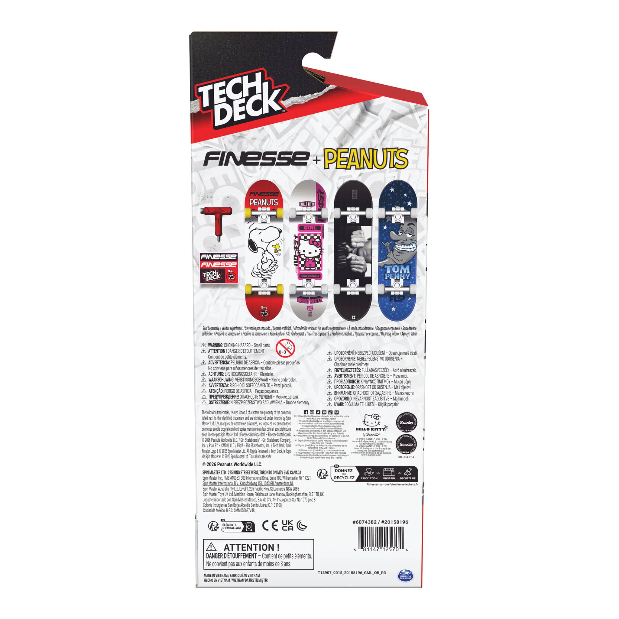 Tech Deck Finesse Peanuts Handboard 681147126138