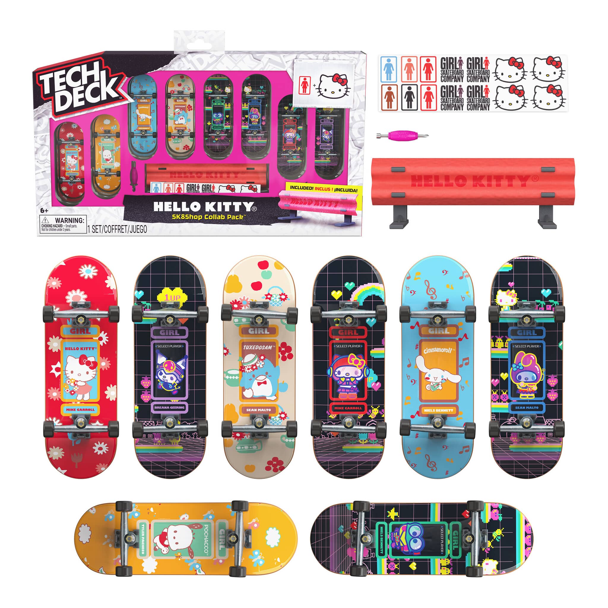 Tech Deck Hello Kitty SK8Shop Collab Pack 8-Pack Fingerboards