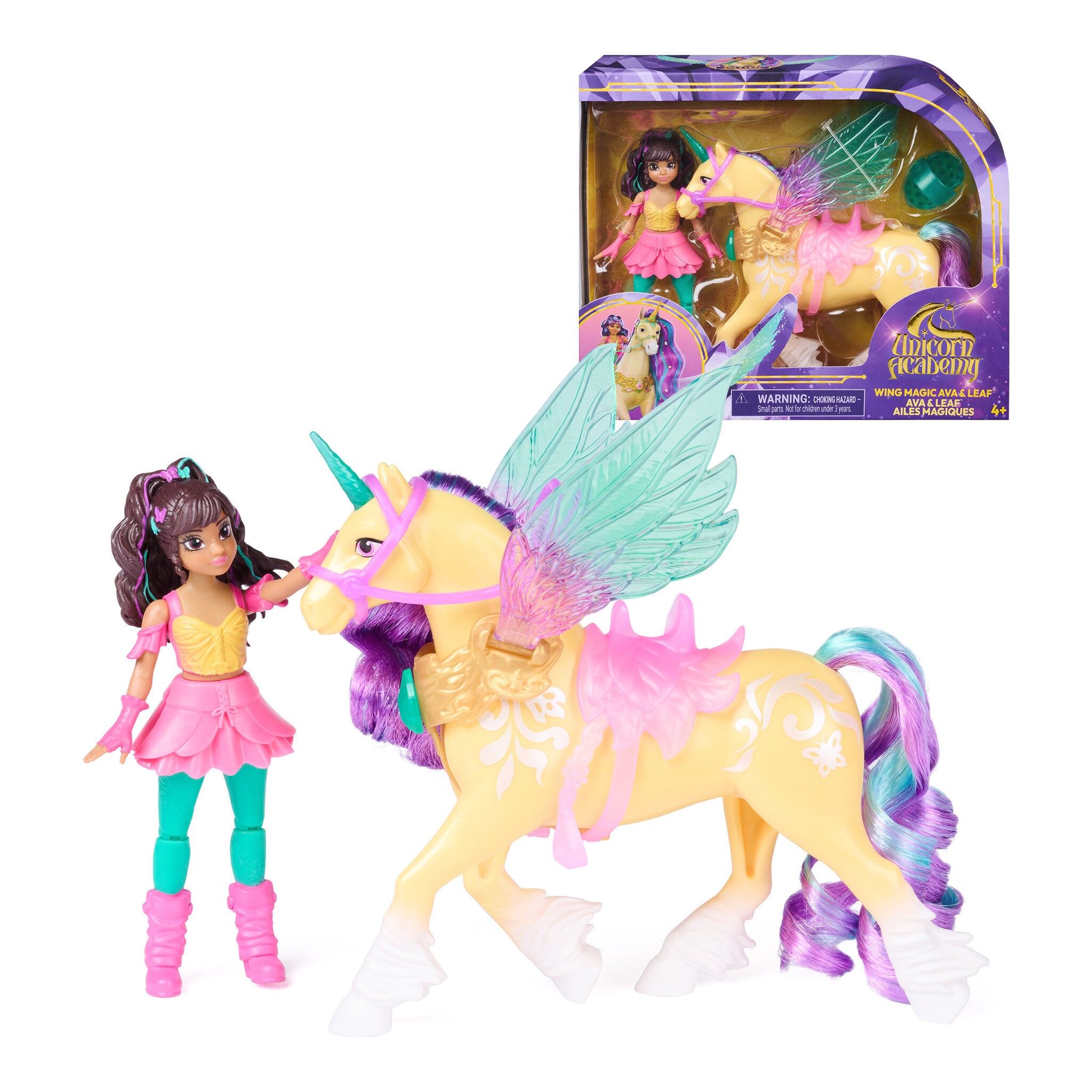 Unicorn Academy Wing Magic Ava & Leaf Doll and Unicorn Set 681147131187