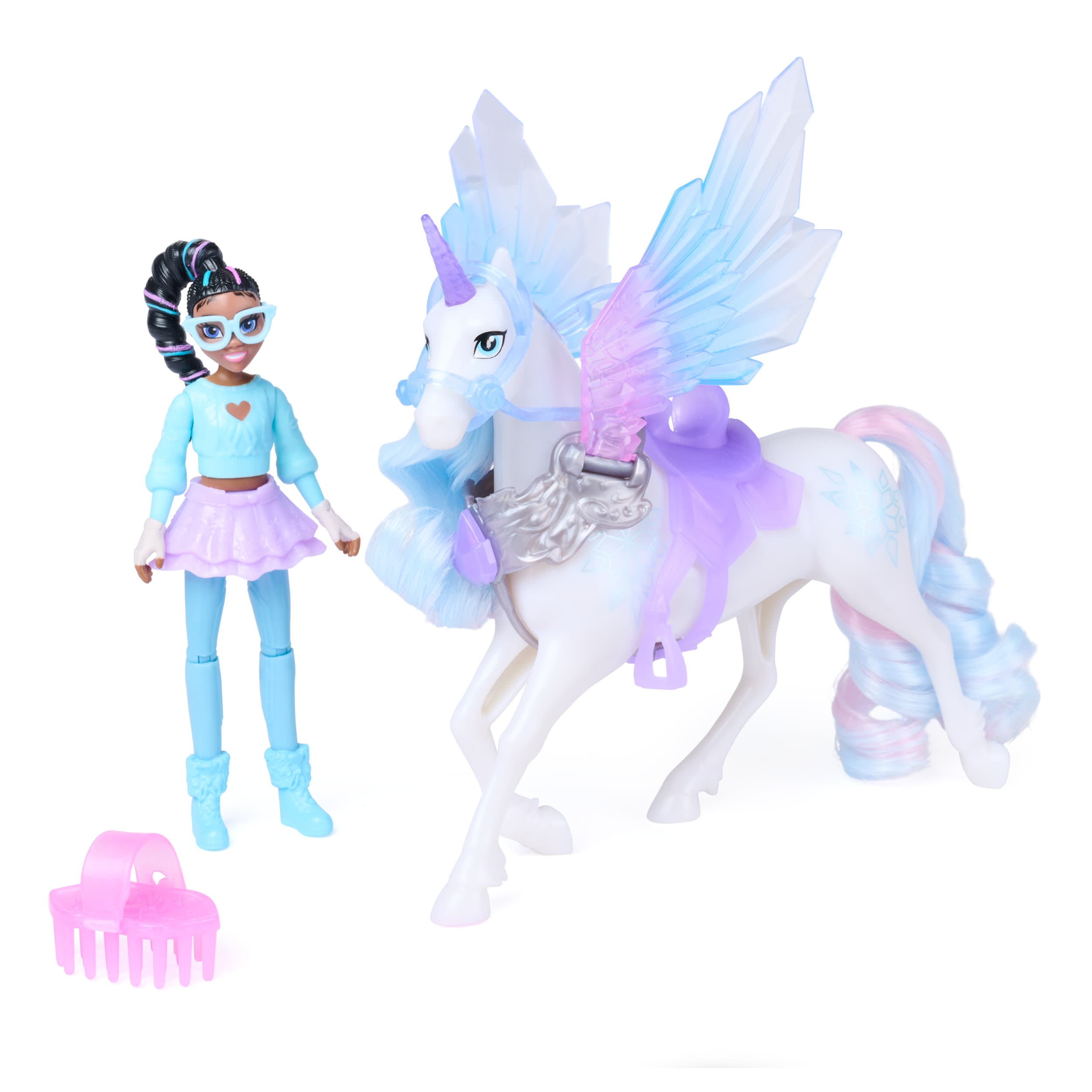Unicorn Academy Wing Magic Layla & Glacier Doll and Unicorn Set 681147131163