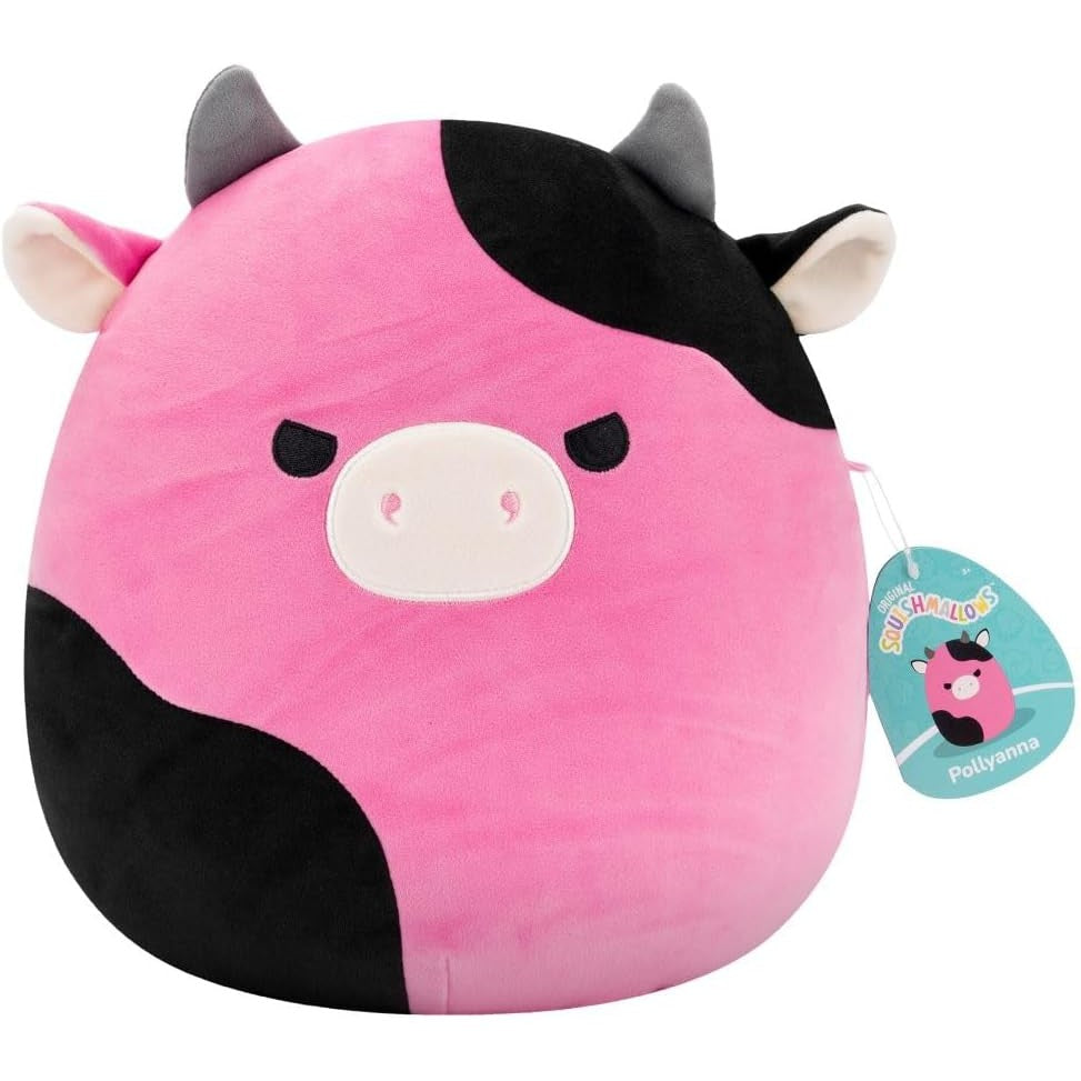 Squishmallows 12 Inch Pollyanna the Black and Pink Cow 191726853626
