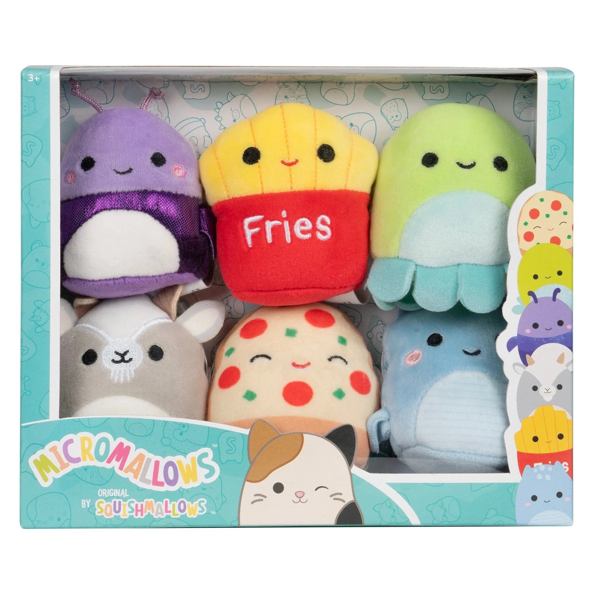Micromallows by Squishmallow 2.5 Inch Plush - Axel Beetle, Lune Loch Ness Monster, Floyd French Fries, Orphie Octopus, Pep Pizza, Walker Goat 191726748021