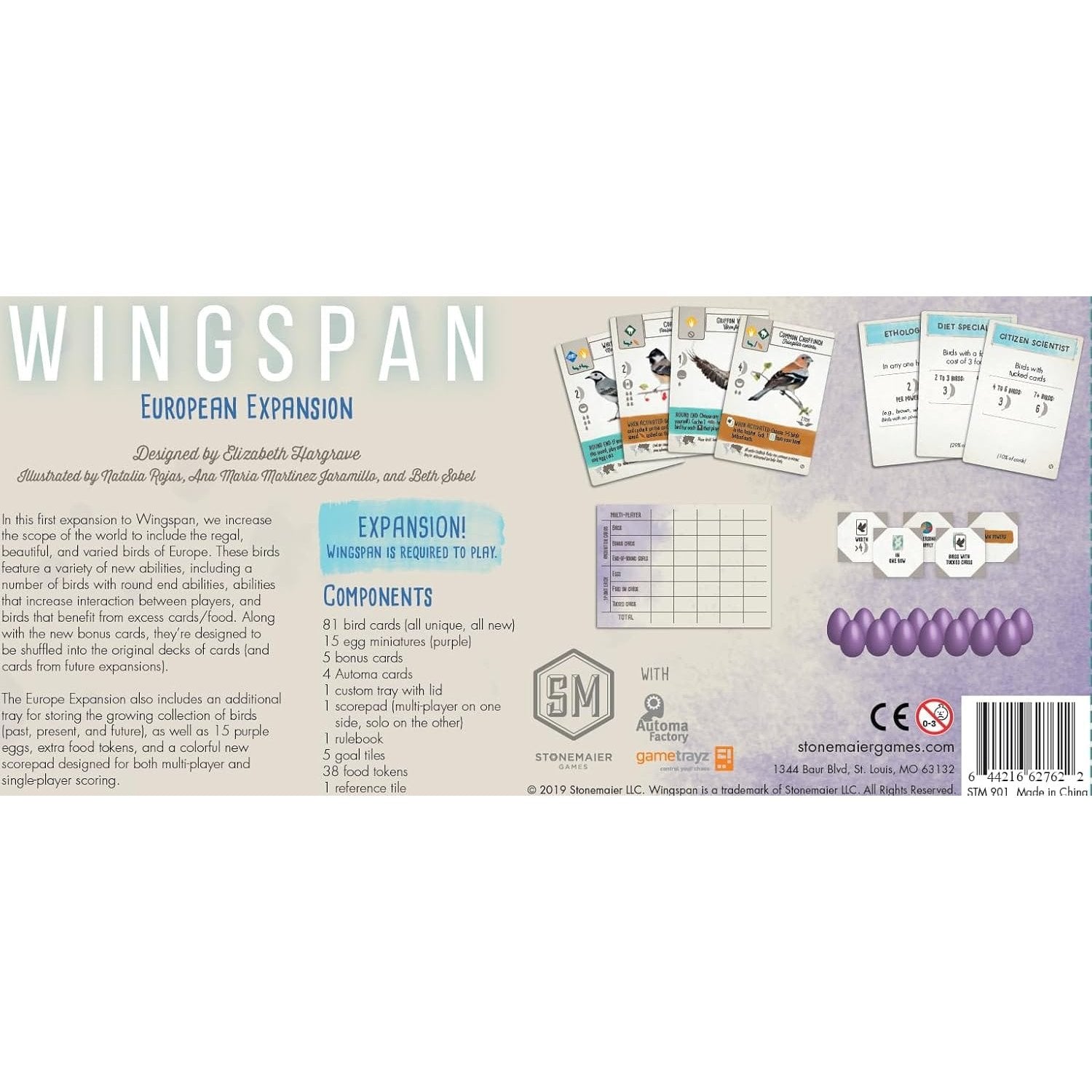 Wingspan European Expansion 644216627622