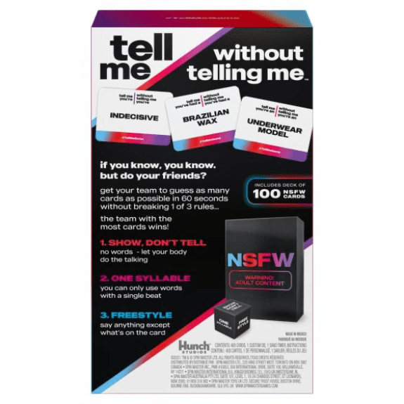 Tell Me Without Telling Me Party Game 778988426883