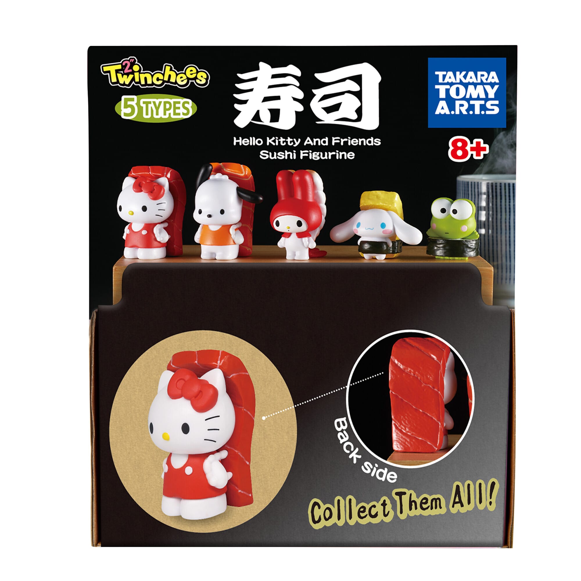 Hello Kitty & Friends Twinchees Sushi Kawaii 5cm Figure by Tomy – Mystery Pack (1 Selected at Random) 0810059732551