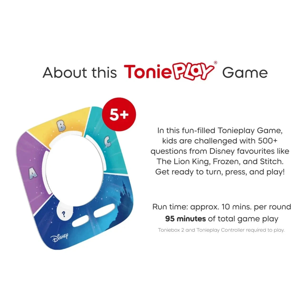 Tonies Tonieplay Disney Quiz Kingdom Game for Toniebox 2 4251192168207