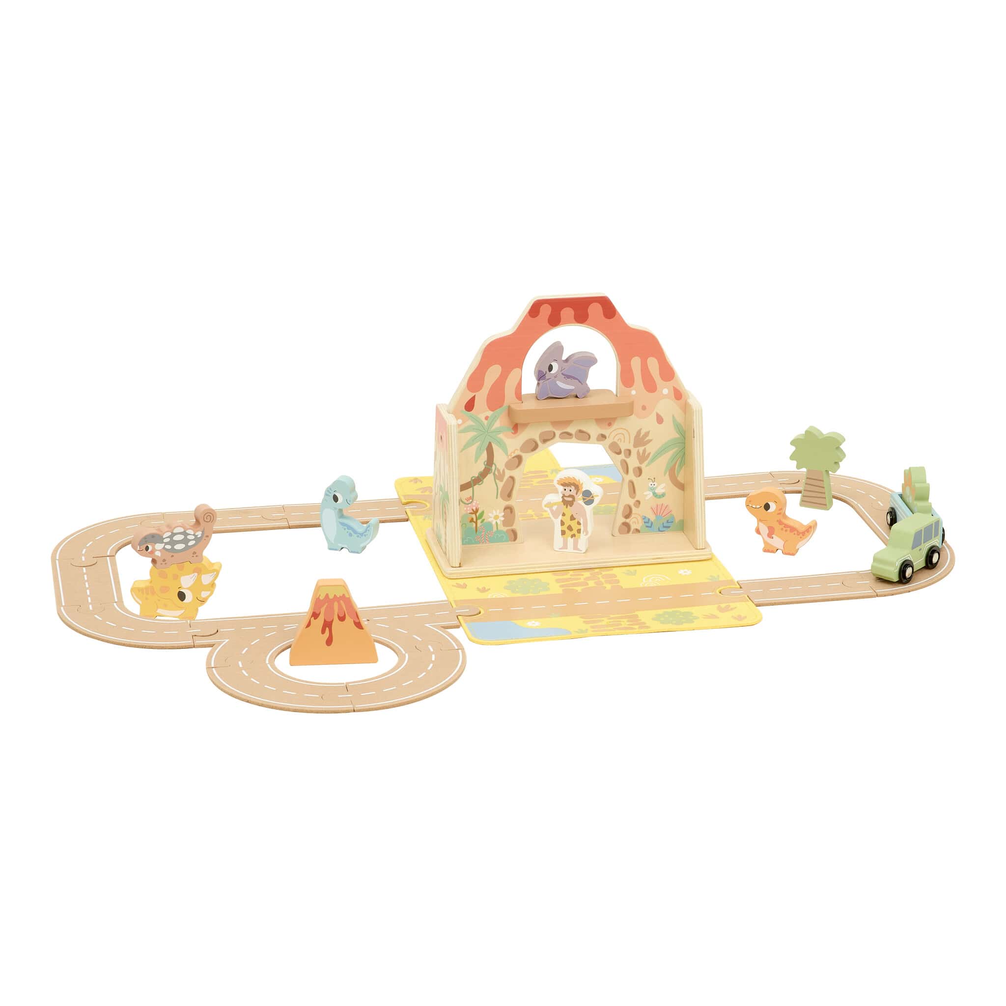 Tooky Toy Dinosaur World Wooden Portable Playset